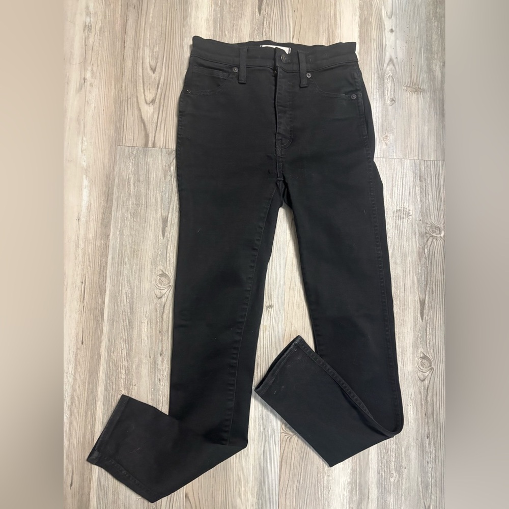 Madewell Size 24 10” High Rise Skinny Black Jeans